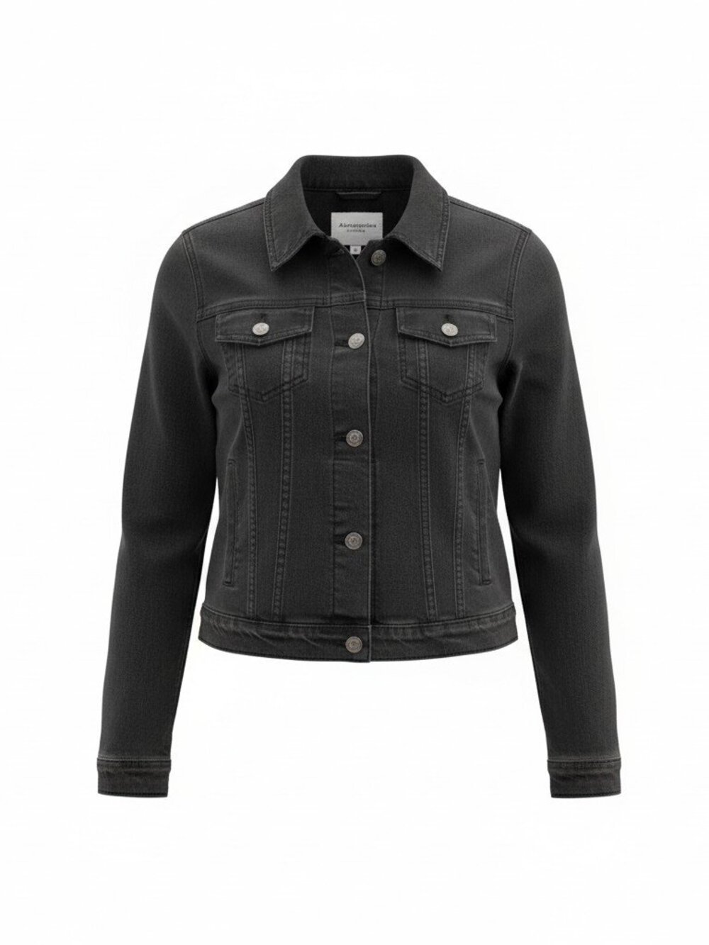 Abercrombie & Fitch Black Distressed/Faded Denim Jacket - Medium